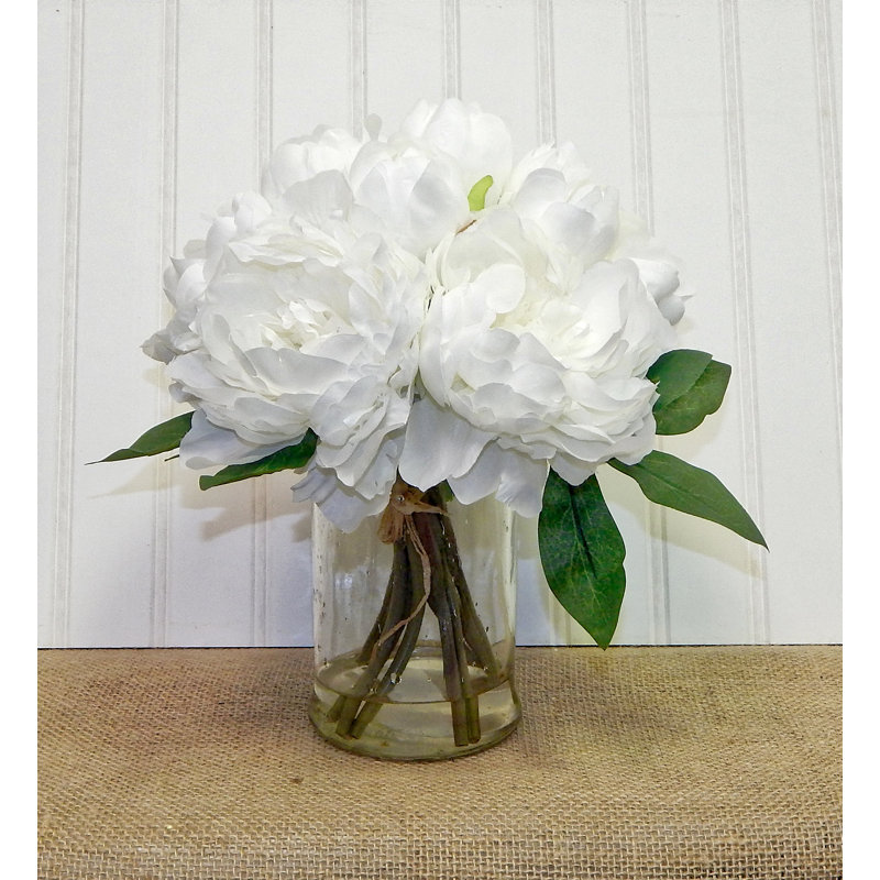 Bouquet Peony Centerpiece in Glass Vase & Reviews Joss & Main
